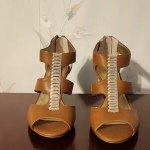 Style & Co Tan Heels with Gladiator Design (NWT)